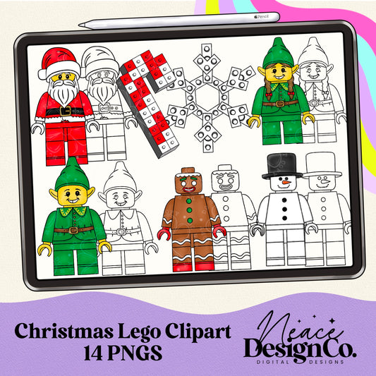 Christmas Lego Digital Clip Art