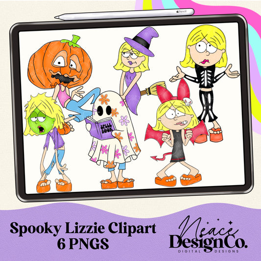 Spooky Lizzie Digital Clip Art