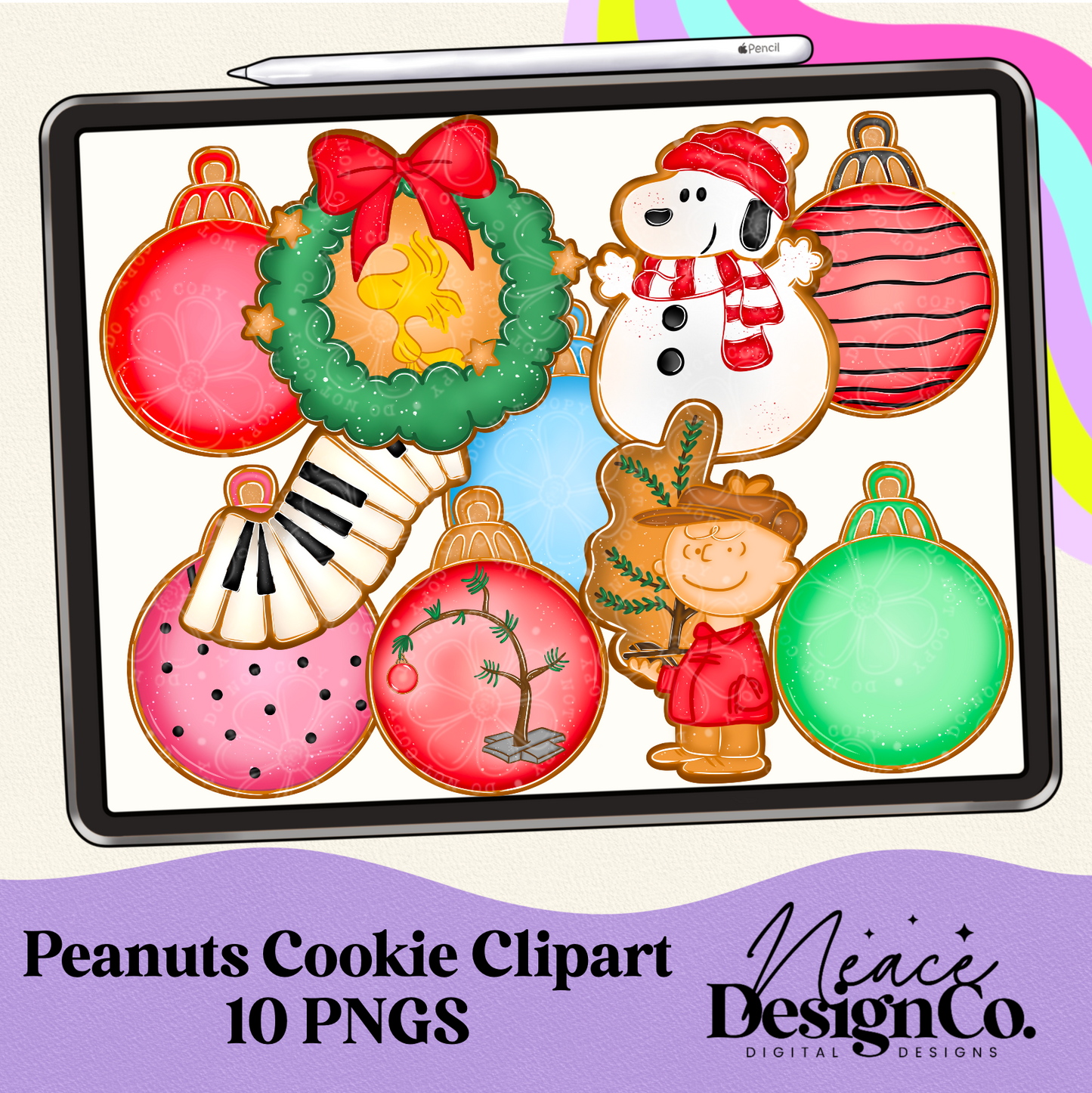 Peanuts Christmas Cookie Digital Clip Art