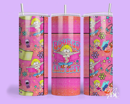 Booked and Busy Lizzie Tumbler Digital PNG