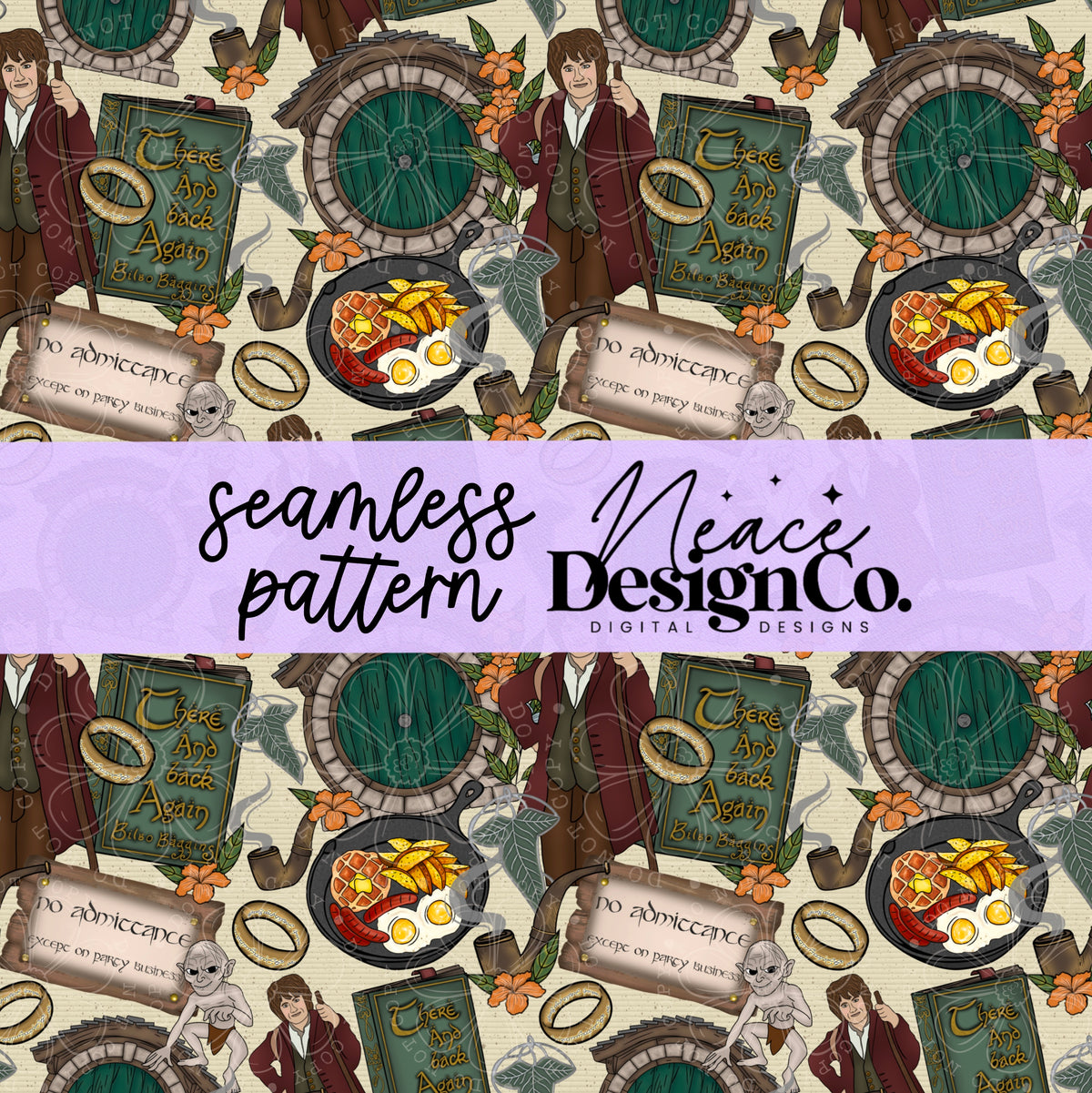 Hobbit Patterns The Hobbit Seamless Pattern Digital PNG – Neace Design Co. Digital Designs