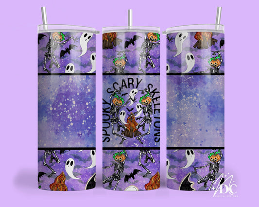 Spooky Scary Skeletons Tumbler Digital PNG