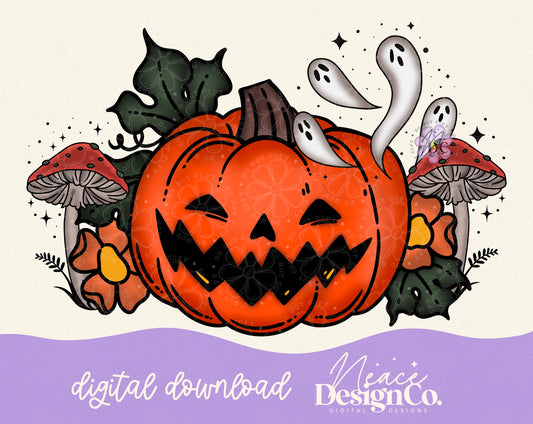 Cottagecore Fall Pumpkin Digital PNG