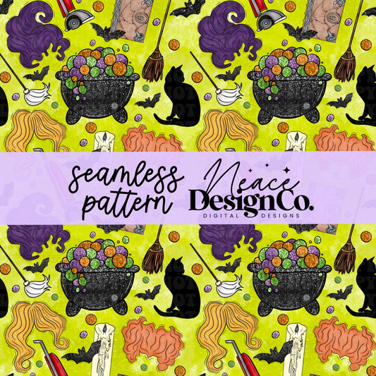 Bunch of Hocus Pocus Seamless Digital PNG