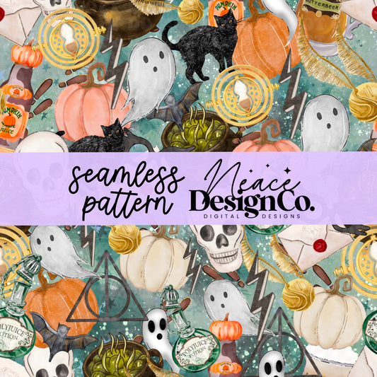 Magical Wizard Fall Mashup Seamless Digital PNG