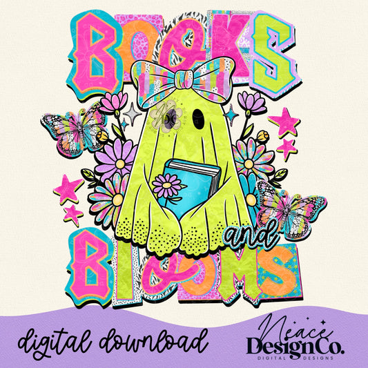Books And Blooms Digital PNG