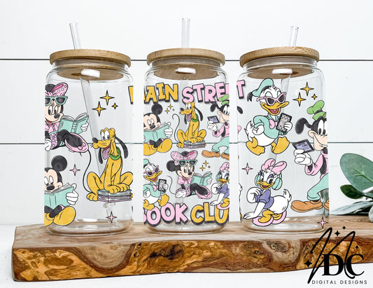 Main Street Book Club Glass Can Wrap Digital PNG