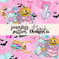 Ghouls Just Wanna Read Books Seamless Pattern Digital PNG
