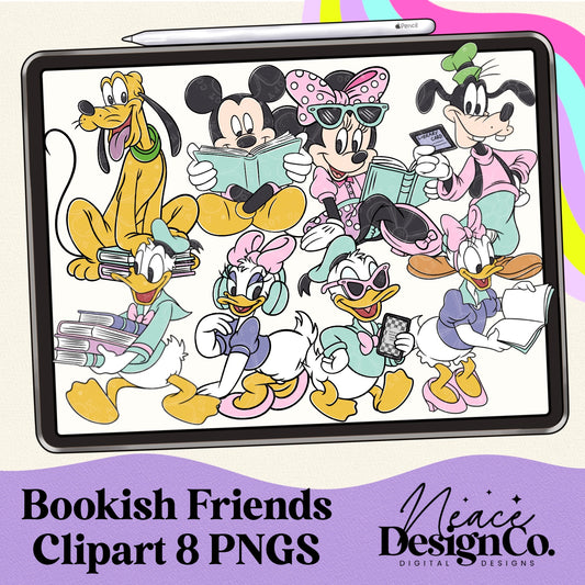 Bookish Friends Digital Clip Art