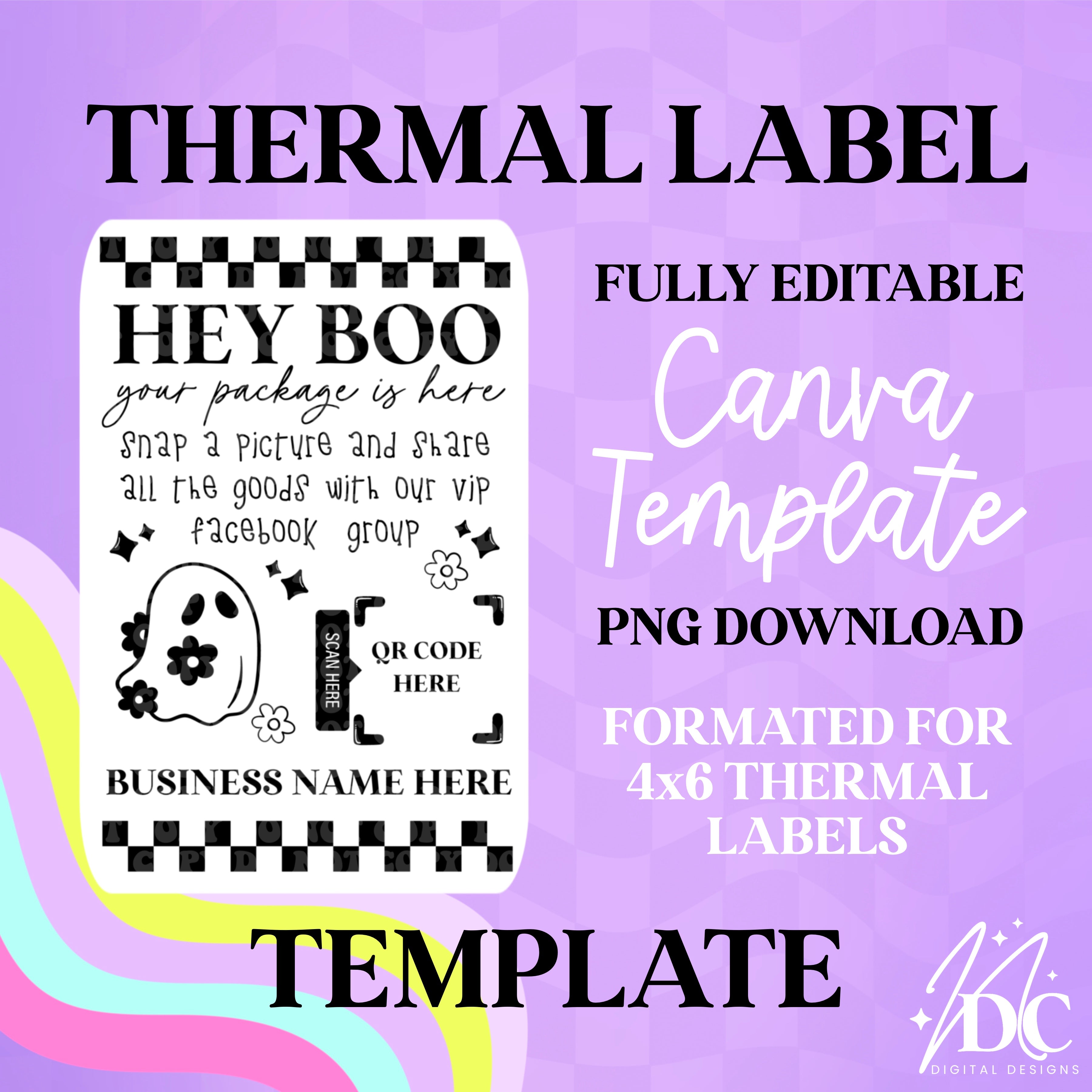 Hey Label Hey Boo Editable Thermal Label Template PNG – Neace Design Co. Digital ...