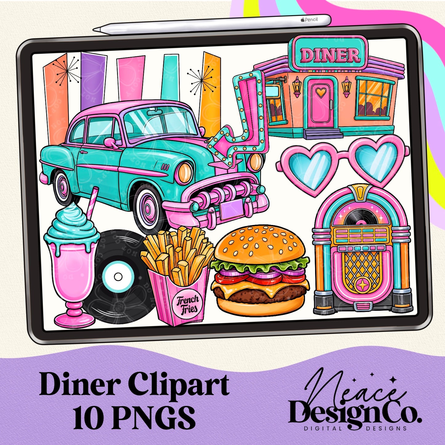 Diner Digital Clip Art