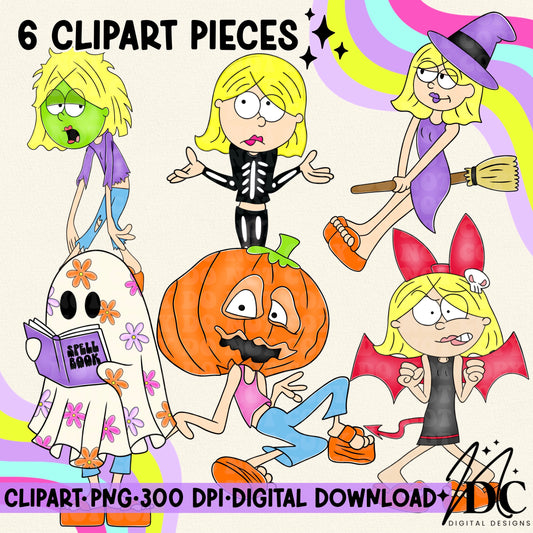 Spooky Lizzie Digital Clip Art