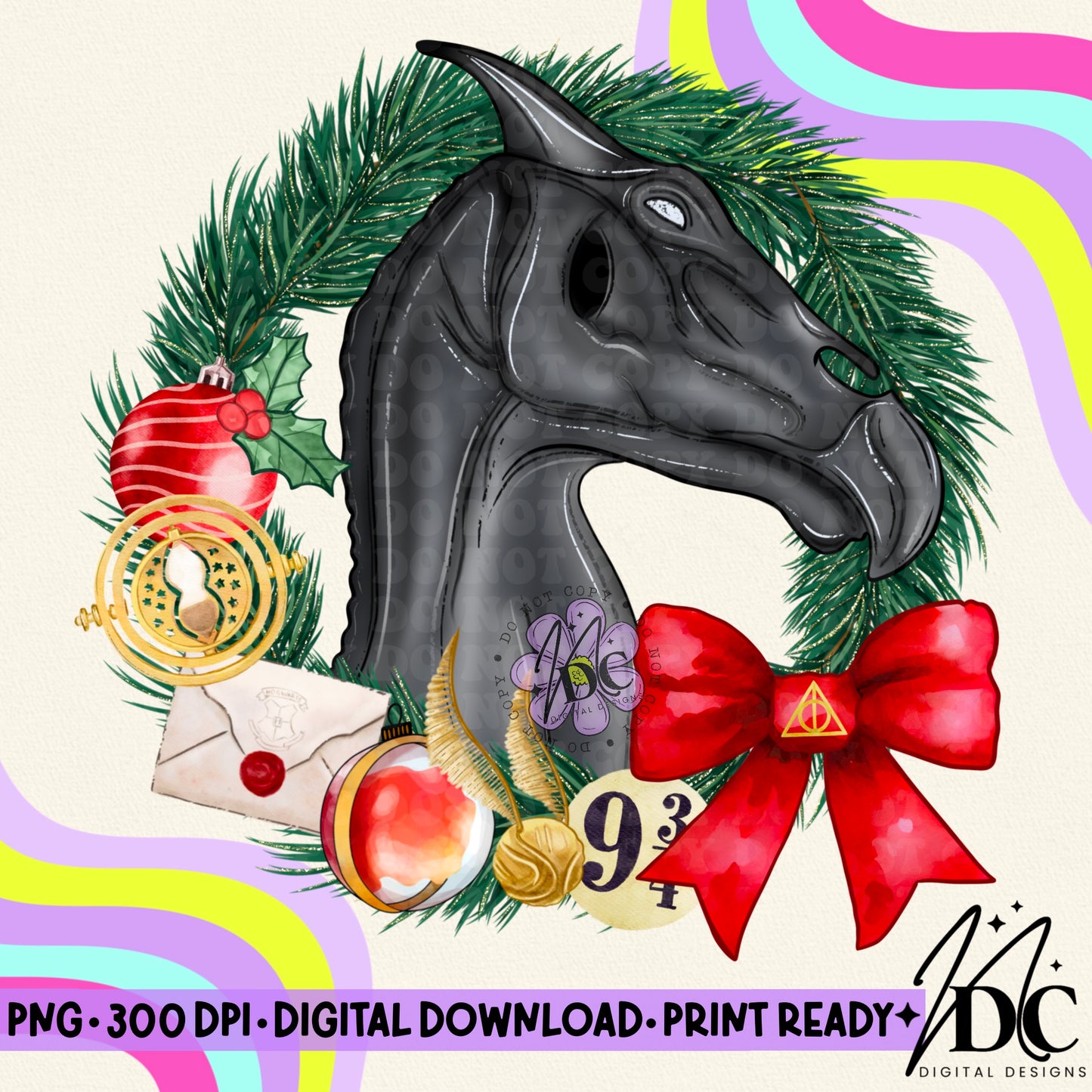 Christmas Thestral Digital PNG
