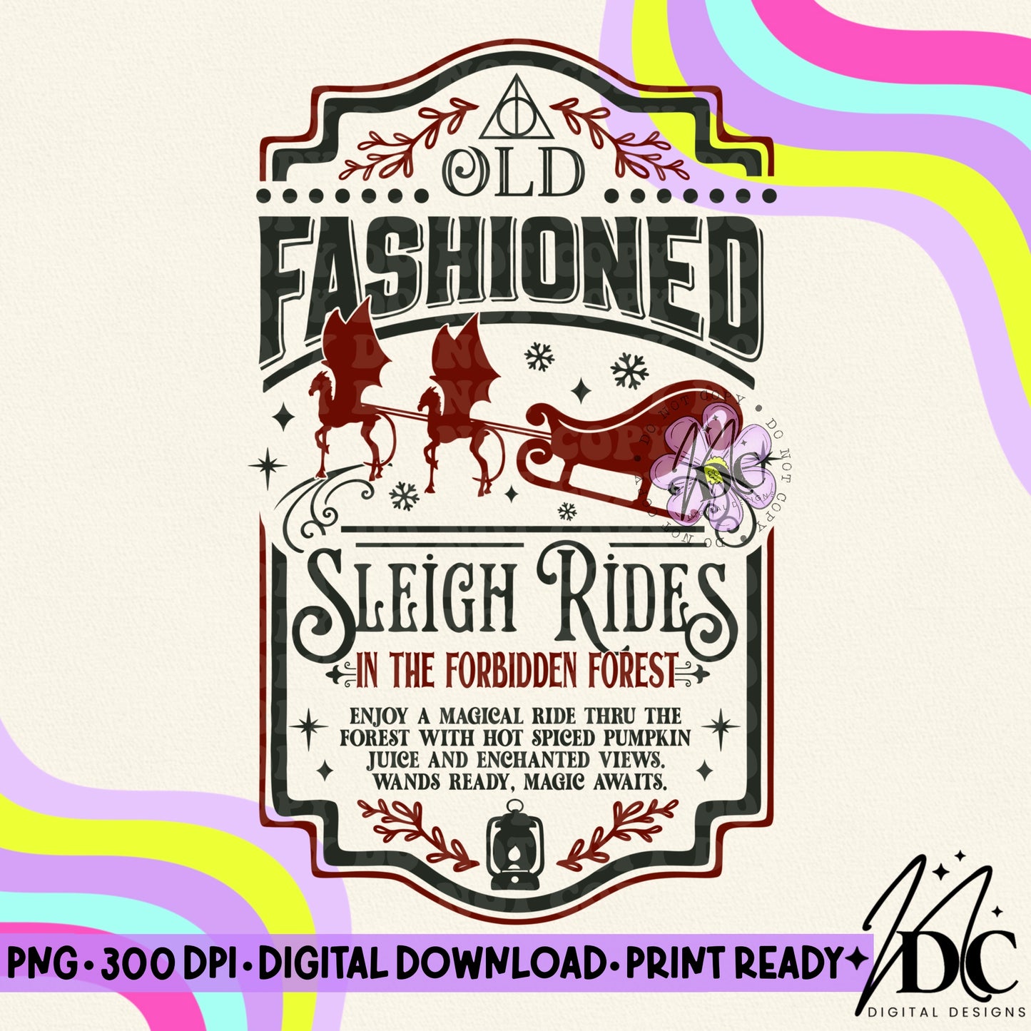 Forbidden Forest Sleigh Rides Digital PNG