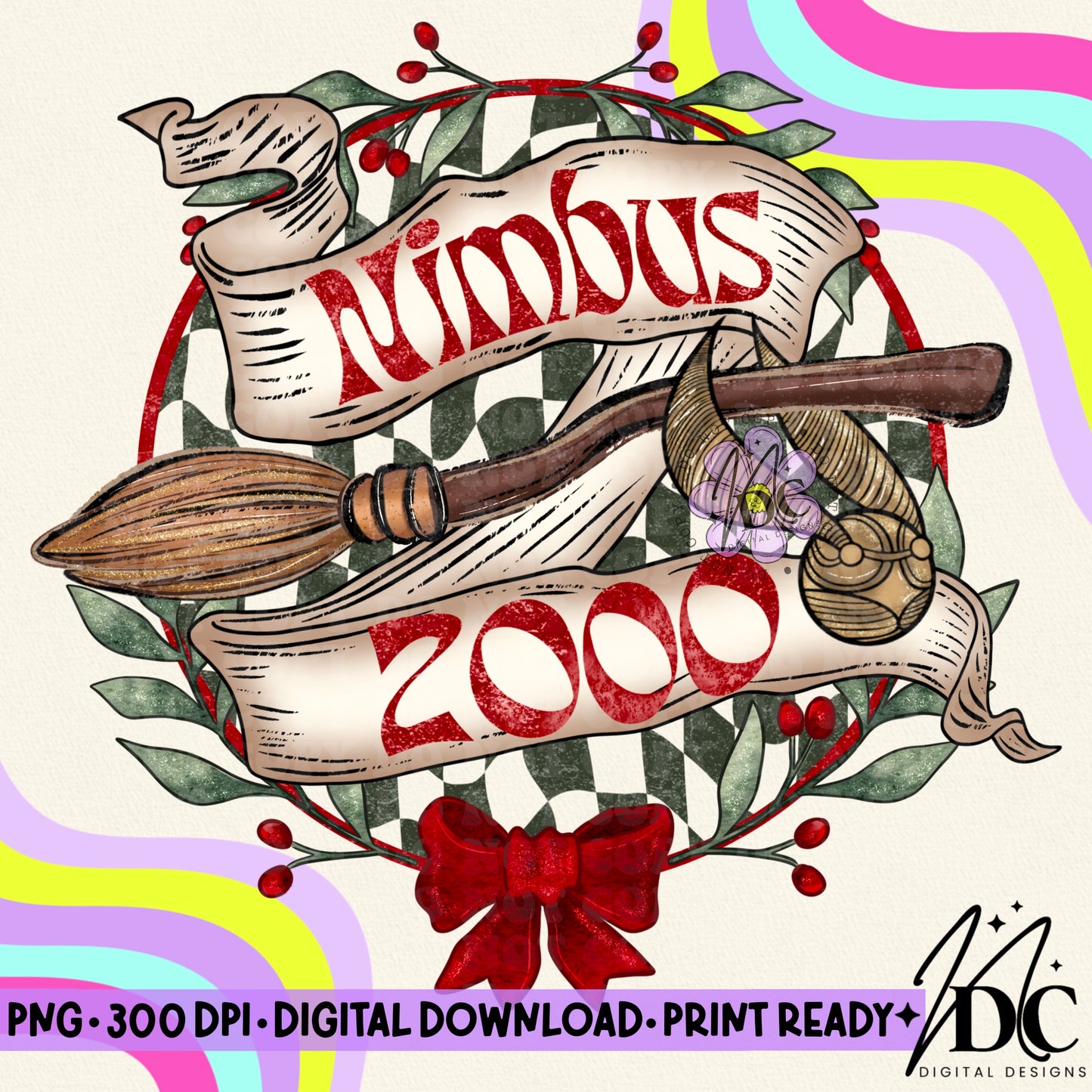 Holiday Nimbus 2000 Digital PNG