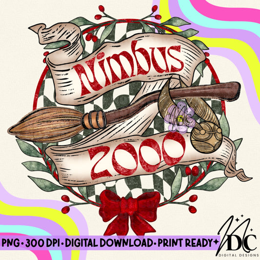 Holiday Nimbus 2000 Digital PNG