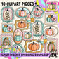 Fall Doodle Frames Digital Clip Art