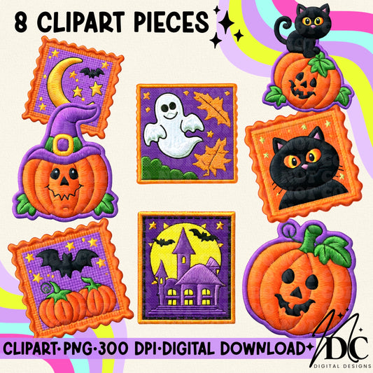Vintage Halloween Patches Vol. 1 Digital Clip Art