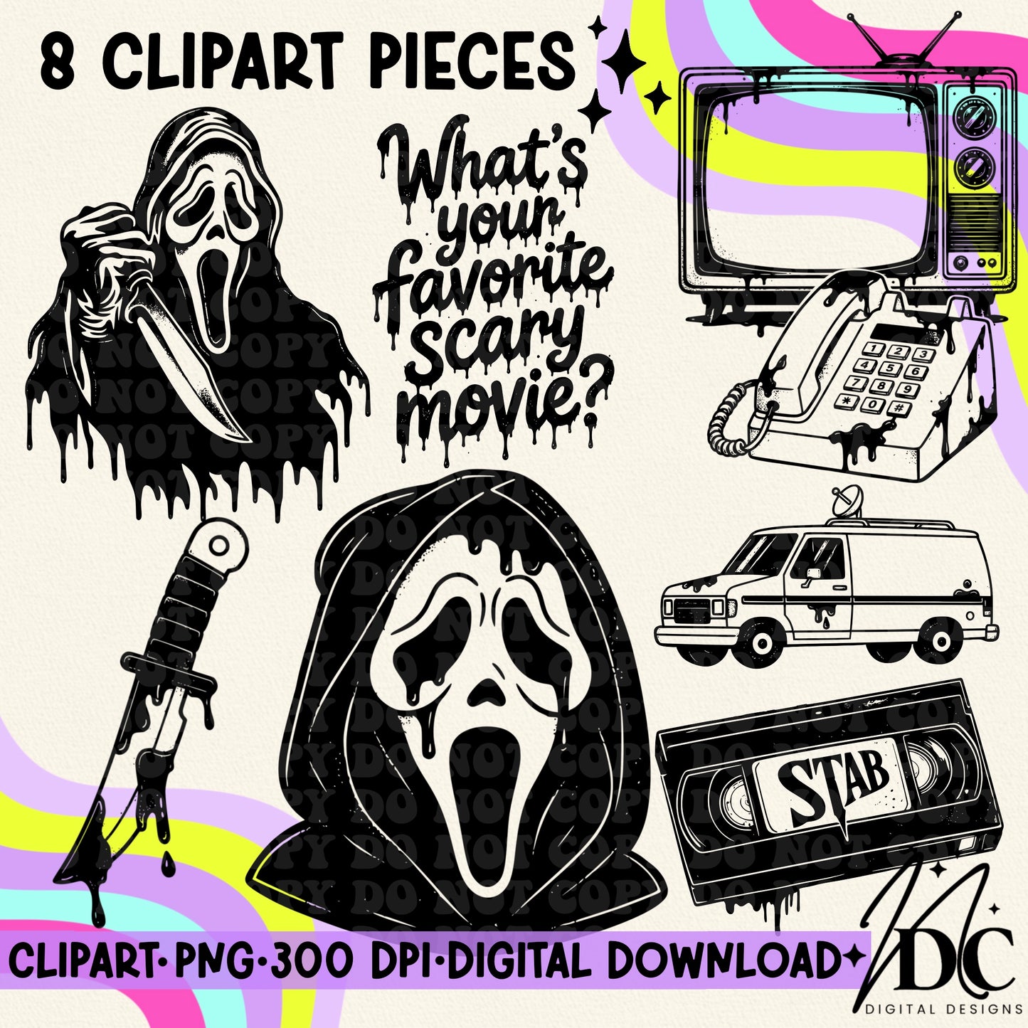 Stab Halloween Digital Clip Art