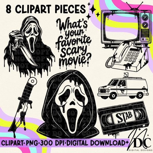 Stab Halloween Digital Clip Art