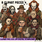 Vintage Fall Horror Characters Digital Clip Art