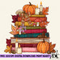 Fall Book Stack Digital PNG