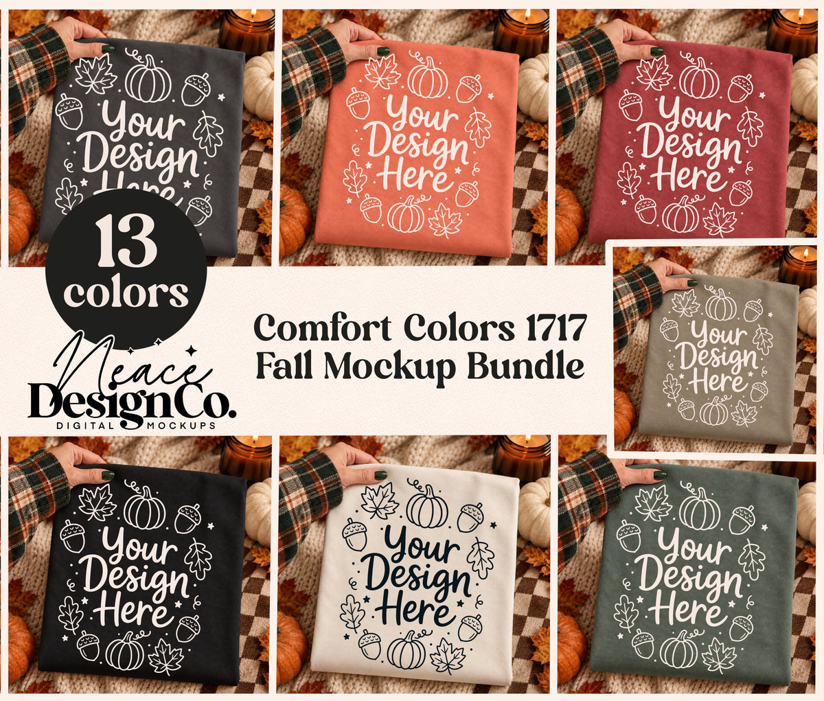 Fall Comfort Colors 1717 Mockup Bundle Digital Download