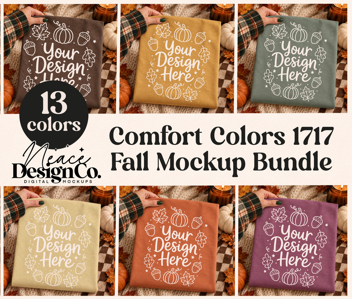 Fall Comfort Colors 1717 Mockup Bundle Digital Download