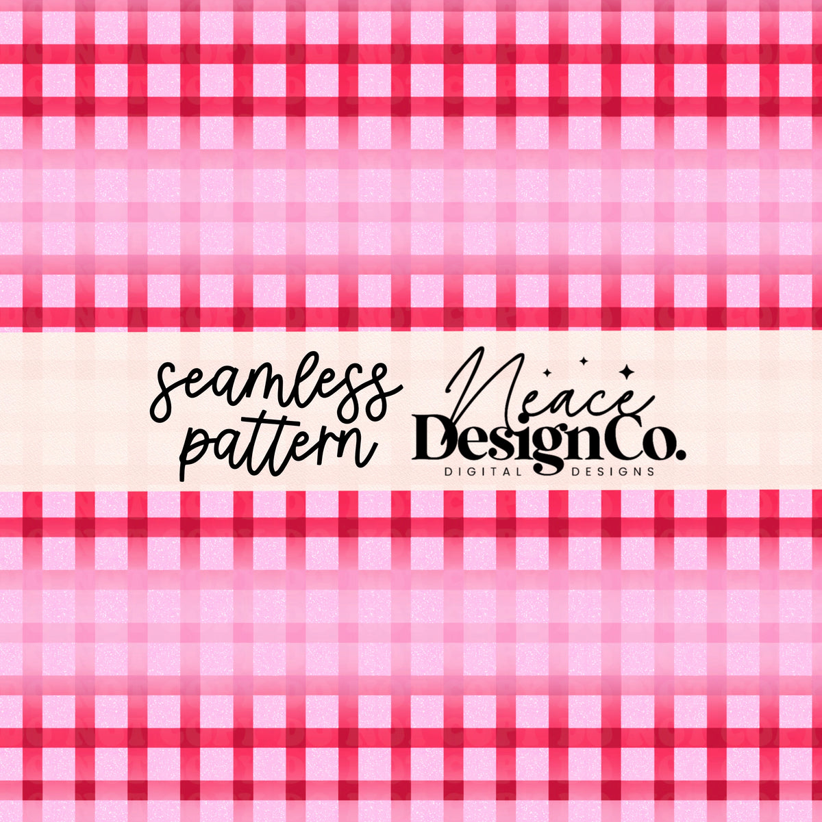 Pink Glitter Gingham Seamless Digital PNG