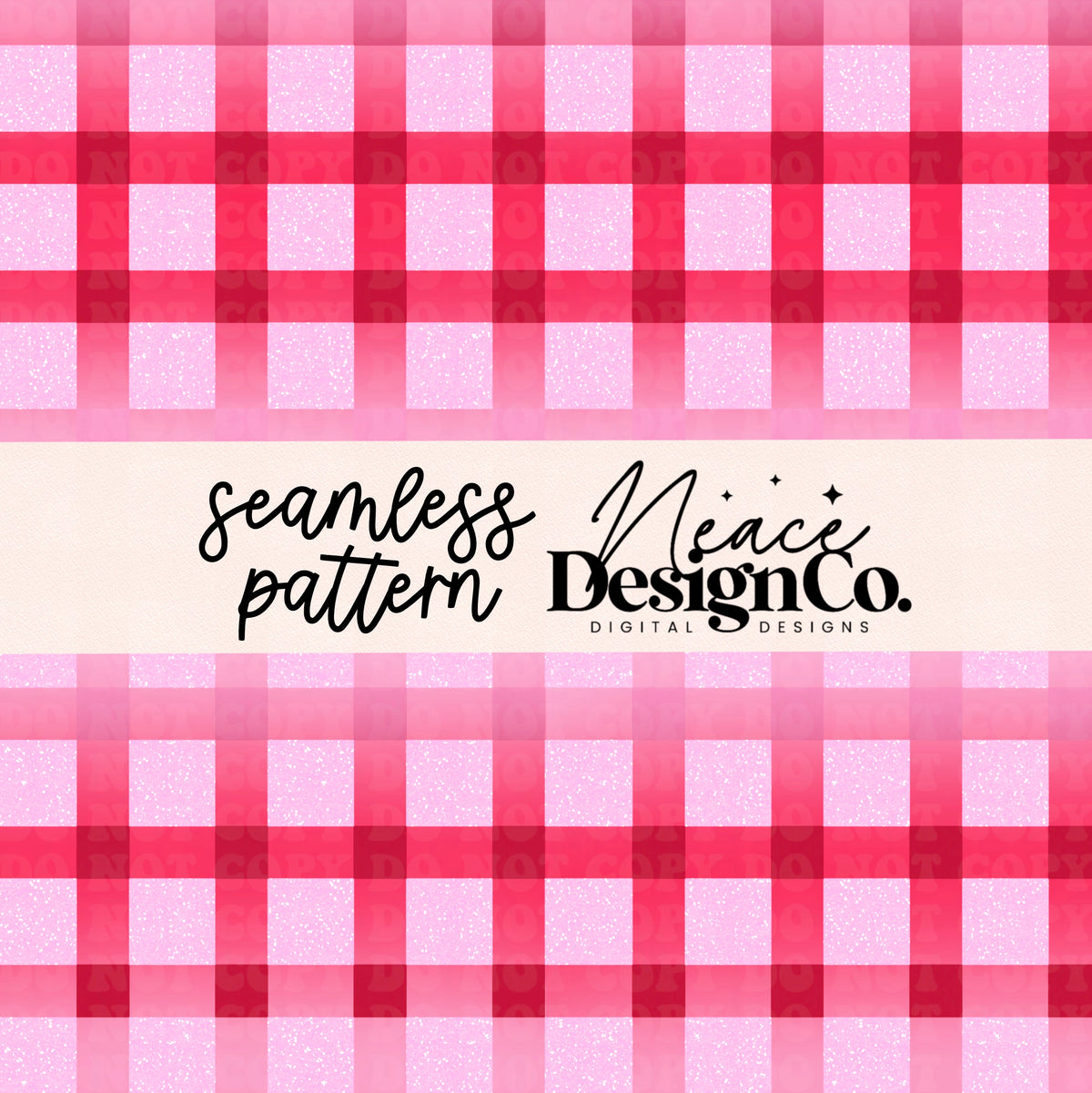 Pink Glitter Gingham Seamless Digital PNG