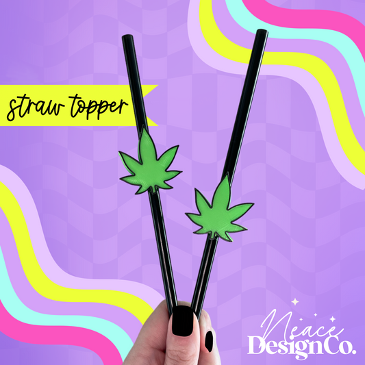 Marijuana Leaf 3D Straw Topper