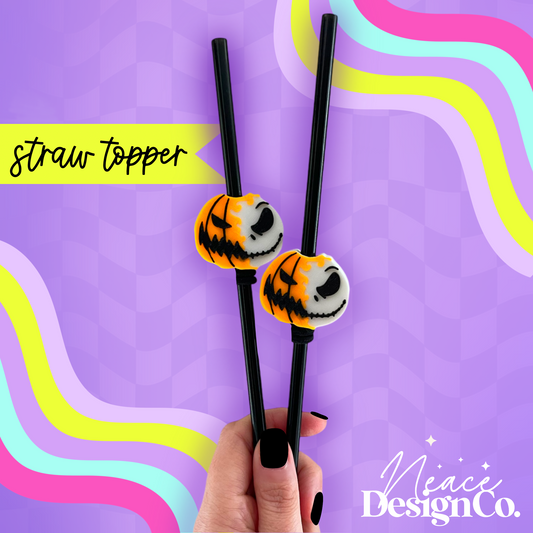 Pumpkin King 3D Straw Topper