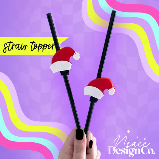 Santa Hat 3D Straw Topper