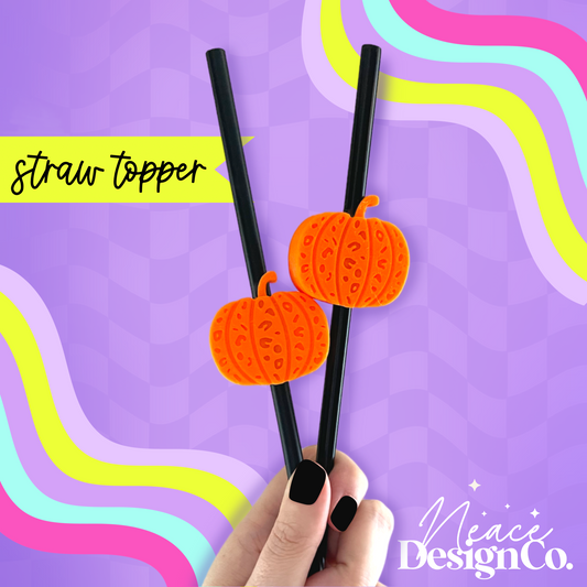 Leopard Pumpkin 3D Straw Topper