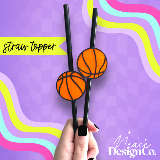 Basketball 3D Straw Topper