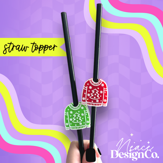 Ugly Christmas Sweater 3D Straw Topper