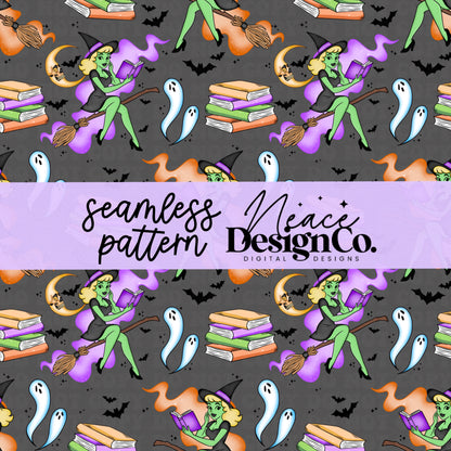 Bewitched by Books Seamless Digital PNG