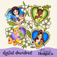Princess and Friends Heart Collage Digital PNG