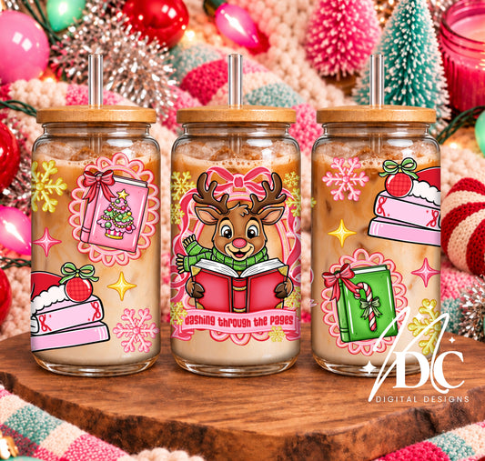 Dashing Through the Pages Glass Can Wrap Digital PNG