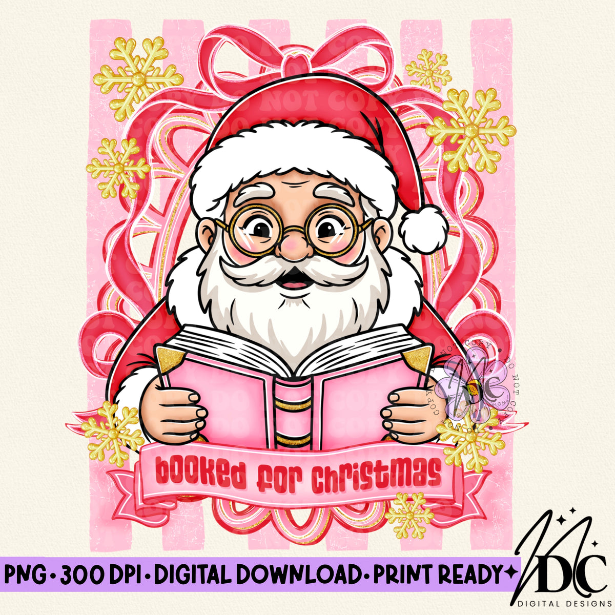 Booked for Christmas Digital PNG