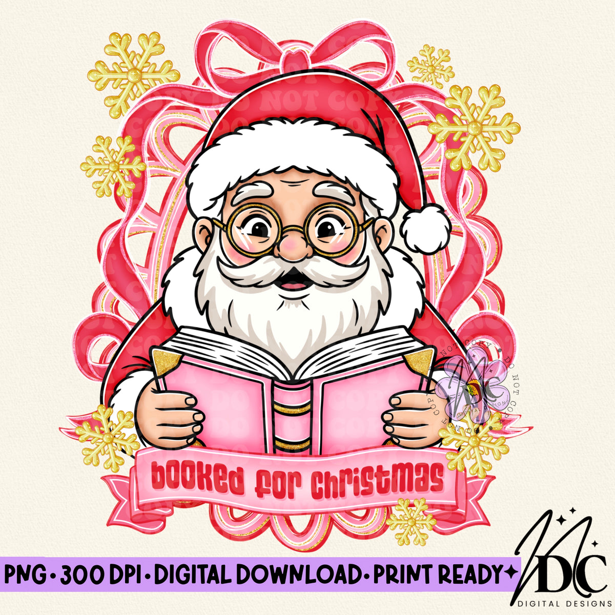 Booked for Christmas Digital PNG