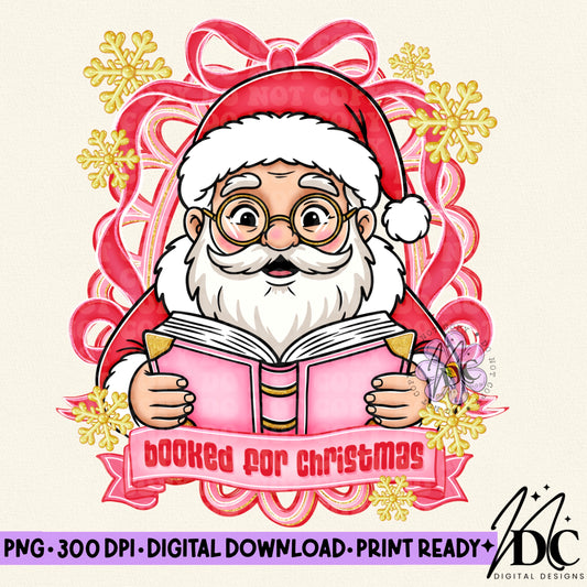 Booked for Christmas Digital PNG