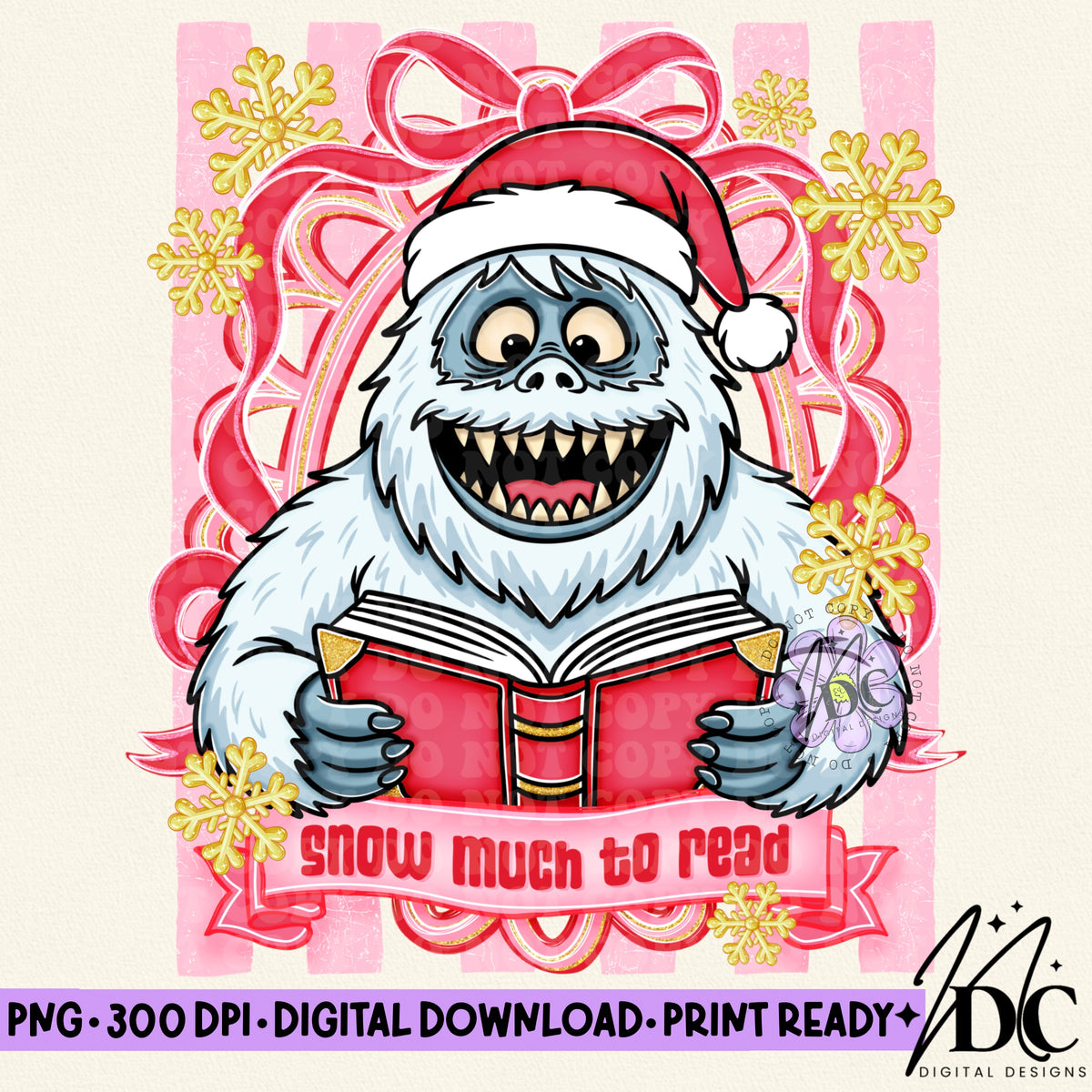 Snow Much to Read Digital PNG