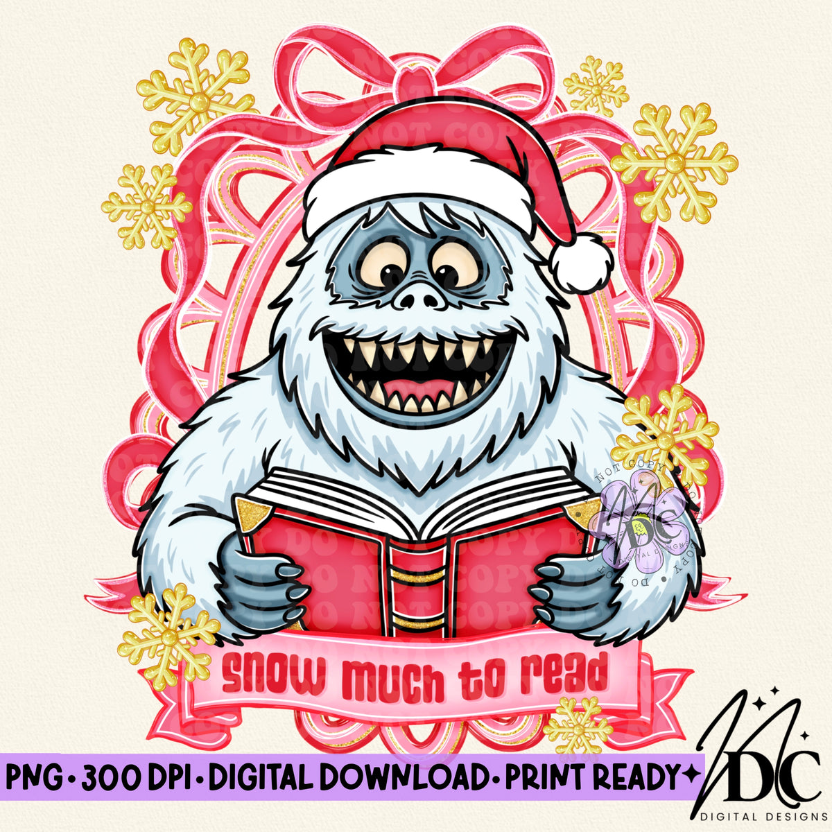 Snow Much to Read Digital PNG