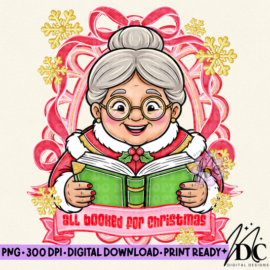 All Booked For Christmas Digital PNG
