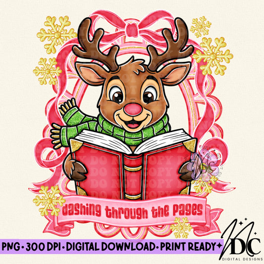 Dashing Through the Pages Digital PNG