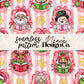 Striped Christmas Bookish Seamless Digital PNG