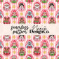 Striped Christmas Bookish Seamless Digital PNG