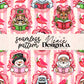 Striped Spicy Christmas Bookish Seamless Digital PNG