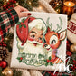 Vintage Merry & Bright Santa Digital PNG